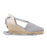 Almanera Sustainable, Eco Friendly, Vegan Canvas Espadrille Wedges - Grey
