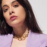 Daphne Thick Gold Chain Choker Necklace