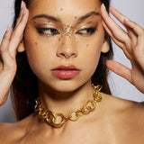 Daphne Thick Gold Chain Choker Necklace