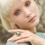 Bubble Pyrite Gold Ring (size adjustable)