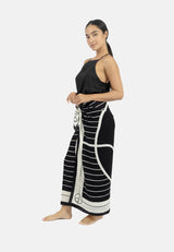 Antibes Beach Sarong BLACK/CREME