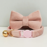 Anypet Stylish Baby Pink Cat Bow Collar Small Size – Cute Bow Design with Safety Buckle, Bell & Durable Strap for Cats & Small Pets