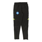 Age 14 SSC Napoli Kappa Joggers - 26W 28L Black Polyester