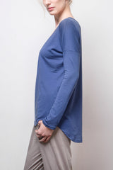 Long-Sleeve Tee - Organic Cotton - Blue