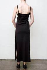long spaghetti dress - black