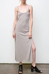 Long Spaghetti-Strap Dress - Organic Cotton - Grey