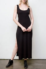 Long Tank Dress - Organic Cotton - Black