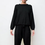 Mimi Hand-Loomed Pima Cotton Sweater - Black