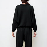 Mimi Hand-Loomed Pima Cotton Sweater - Black