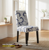 Anyseat Grey Leaf Vines Design Chair Cover – Elastic Slipcover with Anti‑Dirt Protection for Dining Room, Kitchen, Wedding, Hotel, Banquet & Restaurant