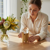 ANYHOUZ Luxury Gold Crystal Ball Tabletop Decor – Modern Metal Art Ornament for Living Room Display & Home Crafts