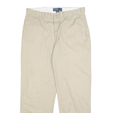 POLO RALPH LAUREN Mens Cotton Beige Regular Straight Trousers W34 L30 Classic