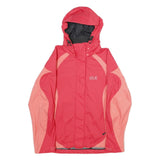 JACK WOLFSKIN Womens Pink & Coral Outdoor Jacket M Polyamide Hooded Zip