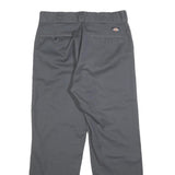 DICKIES Mens Cotton Blend Black Regular Straight Trousers W32 L29 Workwear Zip