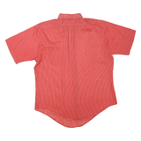 MAC PHERGUS Mens Red Striped Shirt M Button Down Collar Short Sleeve Casual