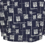 YU SHY Mens Navy Blue & White Abstract Pattern Shirt XL Long Sleeve Button
