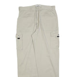 MG COMPANY Mens Cotton Blend Beige Relaxed Cargo Trousers W34 L34 Casual