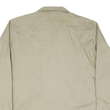 DICKIES Mens Beige Cotton Blend Long Sleeve Shirt L Workwear Utility Casual