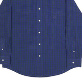 CHAPS Mens Blue & Green Check Shirt M Button Down Long Sleeve Casual Cotton