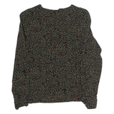 JASON PRESCOTT Womens Black Printed Blouse Long Sleeve Round Neck M Contemporary