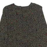 JASON PRESCOTT Womens Black Printed Blouse Long Sleeve Round Neck M Contemporary