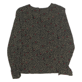 JASON PRESCOTT Womens Black Printed Blouse Long Sleeve Round Neck M Contemporary