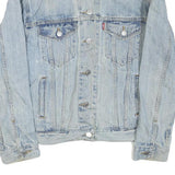 LEVI'S Womens Blue Denim Cotton Blend Button Jacket M Reversible Casual Timeless