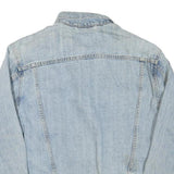LEVI'S Womens Blue Denim Cotton Blend Button Jacket M Reversible Casual Timeless