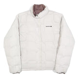 REEBOK Mens White Zip Jacket M Polyester Blend Plain Sport Casual Lightweight