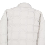 REEBOK Mens White Zip Jacket M Polyester Blend Plain Sport Casual Lightweight