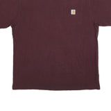 CARHARTT Mens Maroon Pocket T-Shirt L Cotton Short Sleeve Crew Neck Workwear