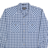 PENDLETON Mens Blue Check Western Shirt L Cotton Blend Long Sleeve