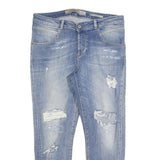 GUESS Womens Jeans Blue Slim Skinny Denim Medium W30 L26 Distressed Zip