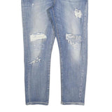 GUESS Womens Jeans Blue Slim Skinny Denim Medium W30 L26 Distressed Zip