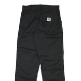 CARHARTT Mens Black Cotton Blend Regular Straight Trousers W31 L30 Durable Work