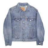 LEVI'S Mens Blue Denim Jacket S Cotton Button Plain Casual Vintage Style