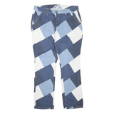 COWBOY STARS Womens Regular Blue Denim Cotton Blend Jeans W38 L30 Patchwork