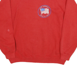 HANES Mens Red Sweatshirt L Crew Neck Cotton Blend Oullette Annual Old Fashioned