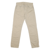 LEVI'S Mens Cotton Blend Beige Classic Straight Trousers W28 L28 Zip Closure