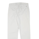 TOMMY HILFIGER Mens Cotton Blend White Slim Straight Trousers W30 L30 Classic