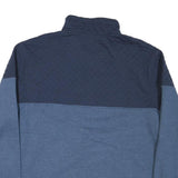 LEE Mens Blue & Navy Quarter Zip Sweatshirt L Cotton Blend Quilted Panel