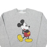 DISNEY Womens Grey Mickey Mouse Crew Neck L Cotton Blend Sweatshirt