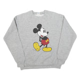 DISNEY Womens Grey Mickey Mouse Crew Neck L Cotton Blend Sweatshirt