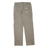 CARHARTT Mens Cotton Blend Beige Regular Straight Trousers W32 L30 Workwear