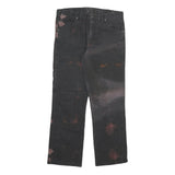 DICKIES Mens Regular Fit Black Jeans Cotton Blend W32 L28 Bleached Effect Zip