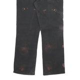 DICKIES Mens Regular Fit Black Jeans Cotton Blend W32 L28 Bleached Effect Zip