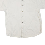 WRANGLER Mens White L Cotton Blend Casual Short Sleeve Shirt Button Down