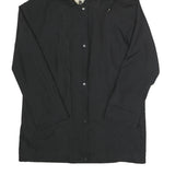 BURBERRY Womens Black Hooded Zip Jacket UK 12 Polyester Blend Plain Casual