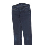 Calvin Klein Womens Slim Skinny Denim Jeans Blue Cotton Blend W24 L28 Zip