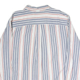 TOMMY HILFIGER Mens Blue & Red Stripe Shirt 2XL Cotton Casual Long Sleeve